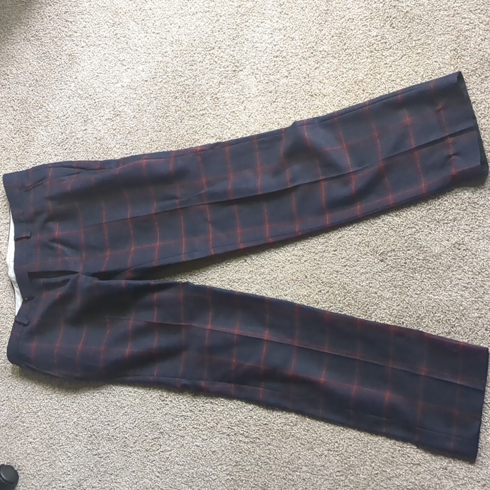 TM Lewin blue and red trousers 32W 33L slim fit